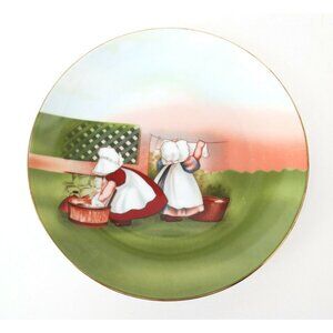 Royal Bayreuth Collector's Plate Sun-Bonnet Babies "Wednesday Mending" Germany